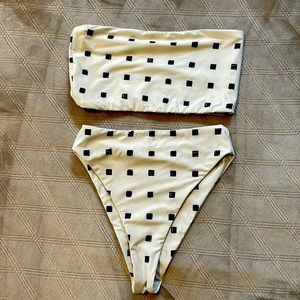 Stone Fox Swim Bandeau Top and High Rise Bottom Set